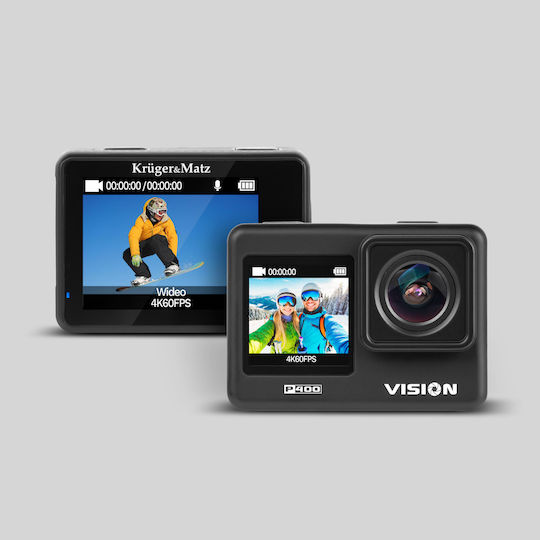 Kruger & Matz KM0292 Action Camera 4K Ultra HD with Screen 2" and Wi-Fi Black