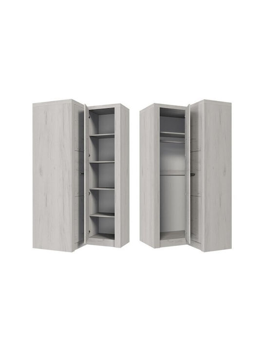 Ușă dublă Dulap de Haine Colțar Stanton C111 Alb 106x90x192cm