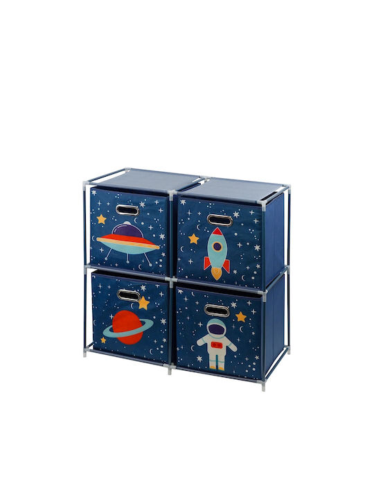 Spielzeug Aufbewahrungssystem Faltbar aus Stoff Blau 68x35x70cm 1Stück