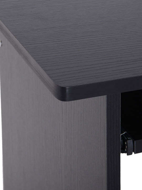 Birou De Calculatoare Din Lemn Negru Cu Picioare Metalice 80x45x75cm