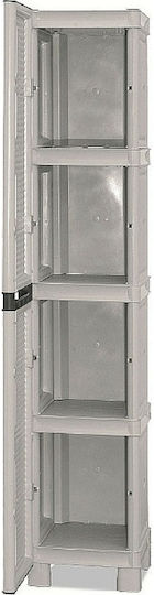 Single Door Wardrobe Plastic with 3 Shelves 35x40x172cm