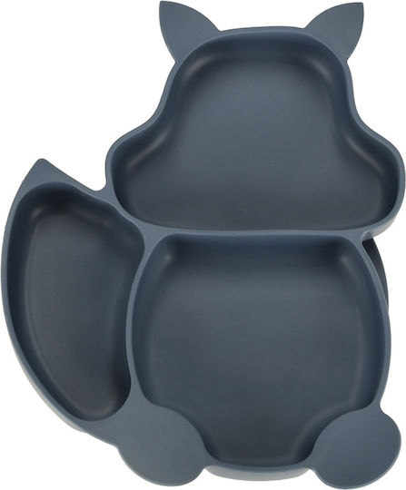 ikonka Feeding Set made of Silicone with Non-Slip Base Blue 6pcs