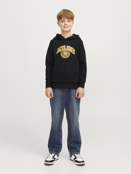 Kinder-Sweatshirt mit Kapuze und Taschen Black