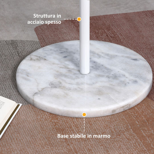 HomCom Metallic Coat Rack White 35x35x170cm