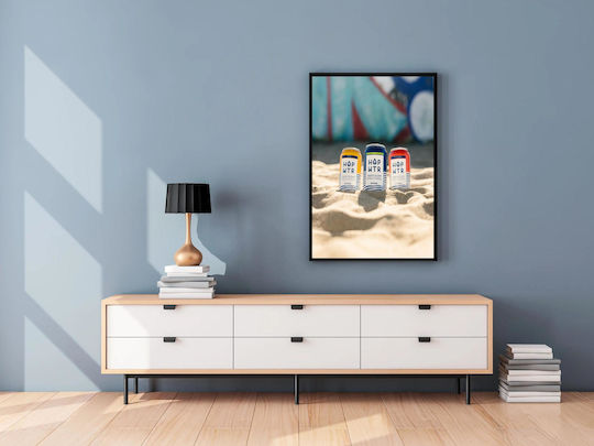Tabloul „Cutii de Apă Hop pe Plaja Nisipie” 50x80