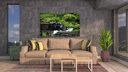 Painting Steam Train In Lush Greenery 150x100