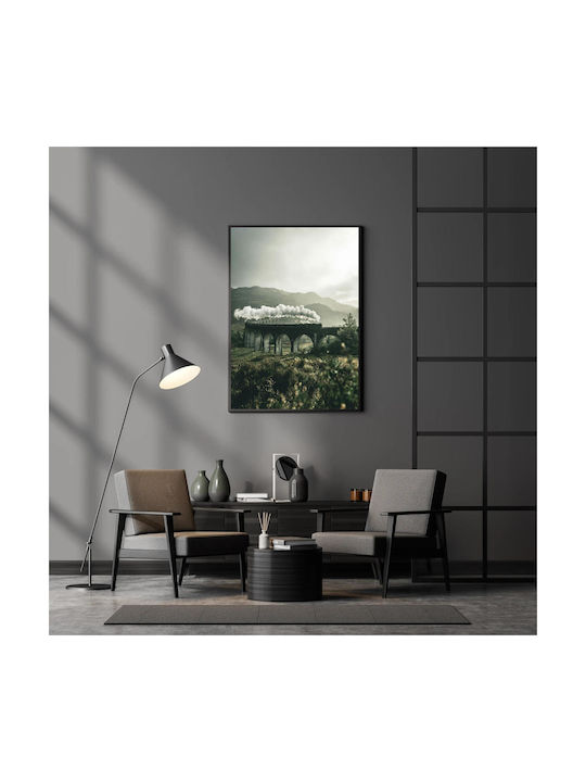 Train On A Viaduct In Misty Landscape Painting 100x150