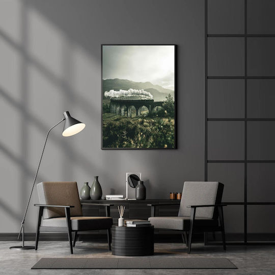 Train On A Viaduct In Misty Landscape Painting 100x150