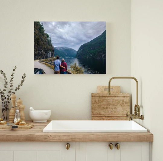 Cuplu Admirând Peisaj Pictural Scenic 150x100