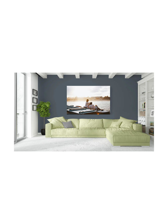 Painting Couple Relaxing By Sea At Sunset 150x100
