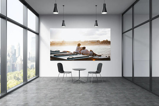 Painting Couple Relaxing By Sea At Sunset 150x100