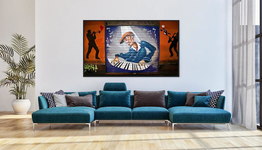 Straßenkunst Jazzmusiker Gemälde 100x70