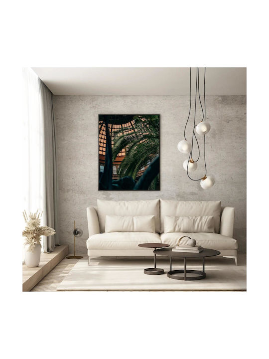 Πίνακας Palm Leaves Under Glass Roof Φύλλα Φοίνικα Κάτω Τη Γυάλινη Στέγη 80x120