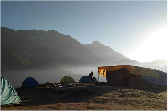 Tabloul Camping în Munte la Răsărit 120x80