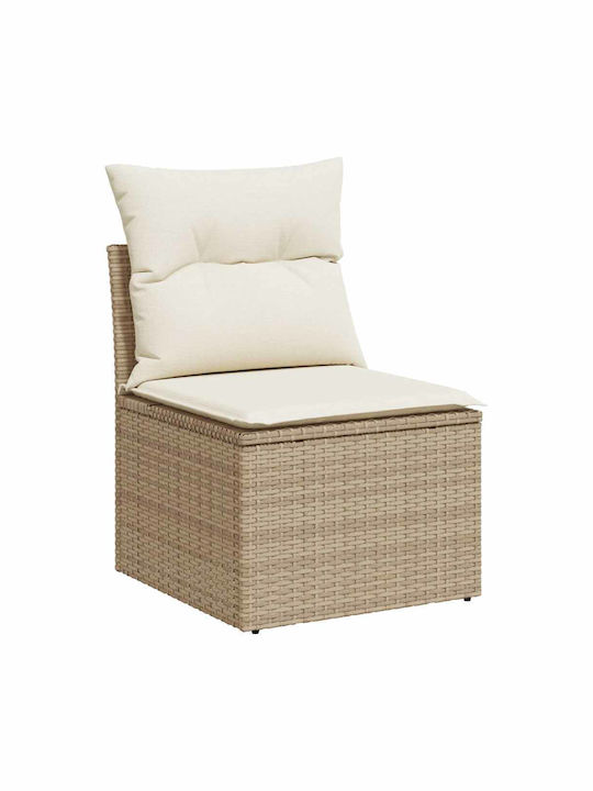 Corner Sofa Outdoor Rattan with Chest and Pillows 55x55x34cm