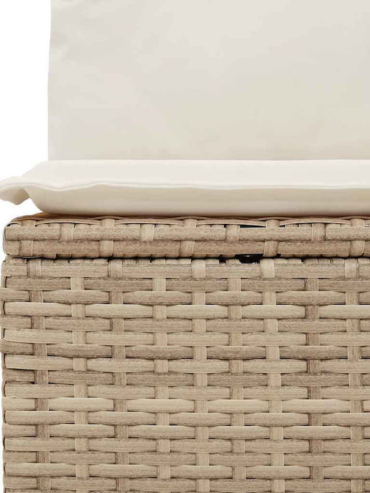 Corner Outdoor Sofa Rattan with Chest and Cushions 55x55x69cm