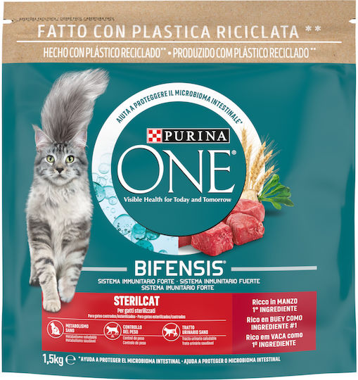 Purina One One Ξηρά Τροφή για Στειρωμένες Γάτες με Βοδινό 1.5kg