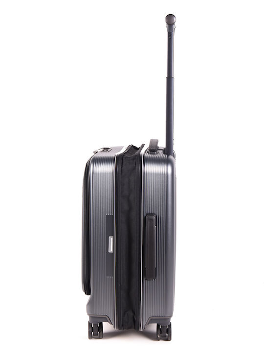 Estil Hard Grey Cabin Travel Suitcase With 4 Wheels Height 55cm