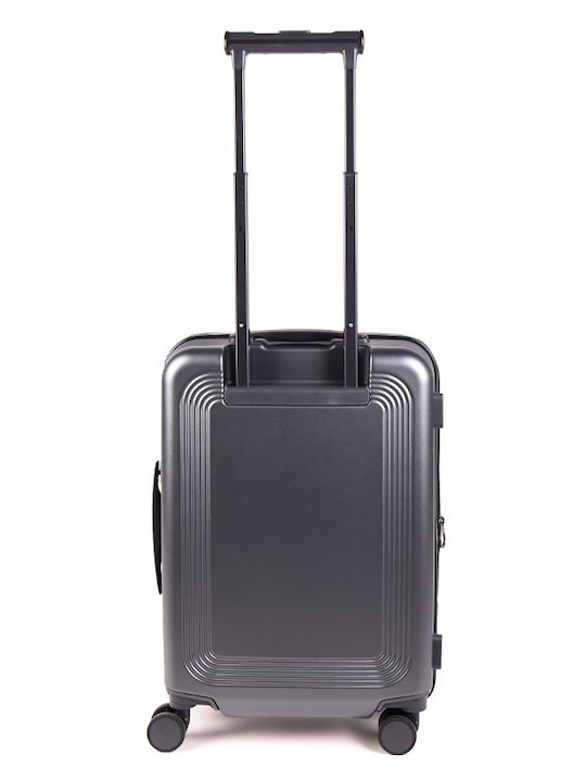 Estil Hard Grey Cabin Travel Suitcase With 4 Wheels Height 55cm