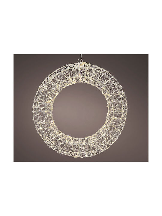 Weihnachtsbaumschmuck Kranz Beleuchtbar Metallisch Weiß 38x38cm Weihnachtsbaumschmuck Kranz Beleuchtbar Metallisch Weiß 38x38cm