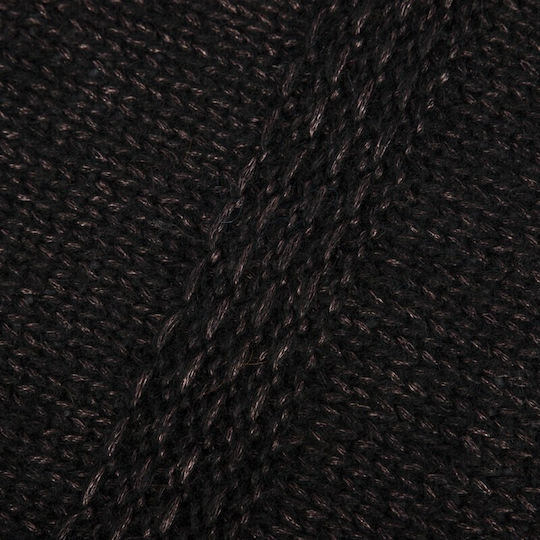 Γυναικείο Σετ με Σκούφο Fleece Πλεκτό σε Μαύρο χρώμα