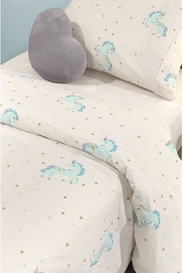 Saint Clair Sheet Set Single Cotton Pinto Aqua 165x250cm 2pcs