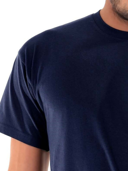 Apple Boxer Men's Short Sleeve Undershirt Navy Blue