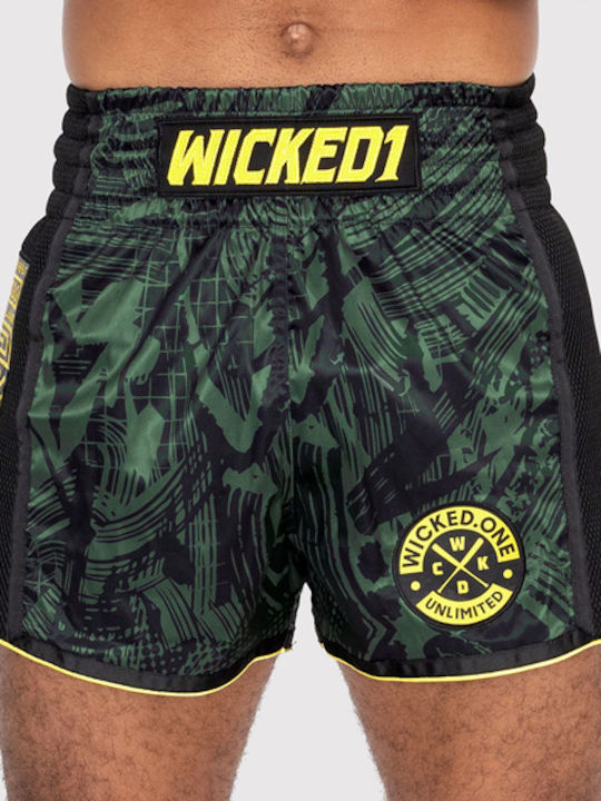 Wicked1 Men's Kick/Thai Boxing Shorts Green