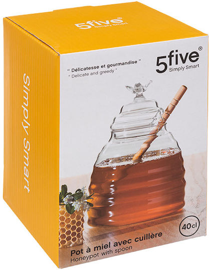 5Five Set 3Stücke Lebensmittelgläser für Tee Kaffee mit Glasdeckel Transparent 400ml