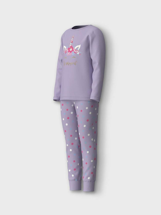 Name It Kinder Schlafanzug Winterlich Baumwoll Pastel Lilac