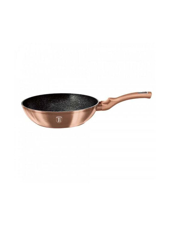 Berlinger Haus Metallic Line Wok made of Aluminum with Stone Coating Rose Gold Collection 30cm