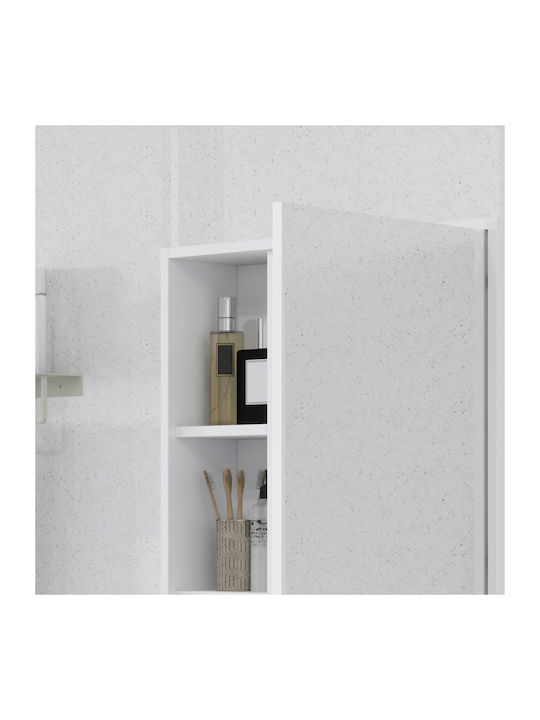 Kleankin Badezimmerspiegel aus Spanplatte mit Regal & Schrank 60x15cm Weiß