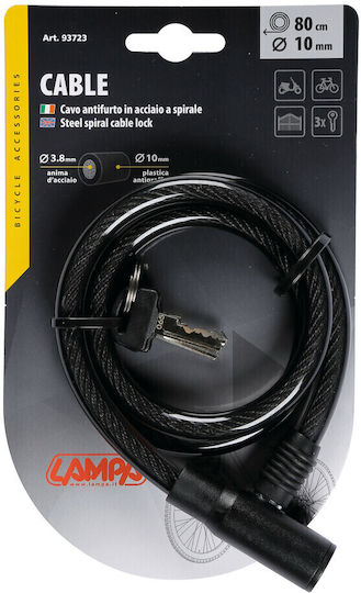 Lampa CA-3 Bicycle Cable Lock with Key Black