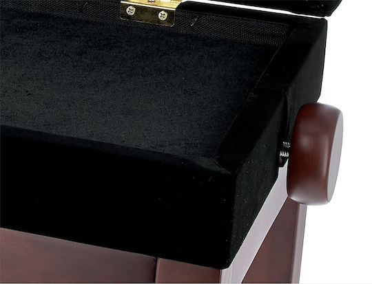 Gewa Piano Bench Deluxe Compartment Σκαμπό Πιάνου Ρυθμιζόμενο Walnut Matt Μ57xΠ35xΥ52-61cm