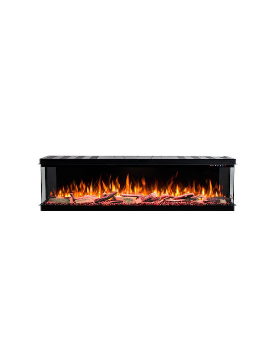 Hitense Επιτοίχιο Ηλεκτρικό Τζάκι 1600W 127x33.2cm Μαύρο