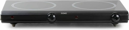 Domo Επιτραπέζια Εστία Κεραμική Διπλή Μαύρη
