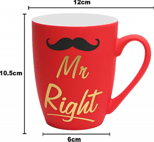 Mr Right Cani Ceramică Pufo Cafea Ceai 360 Ml Roșu