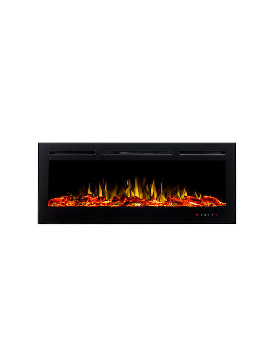 Hitense Επιτοίχιο Ηλεκτρικό Τζάκι 1600W 152.4x14cm Μαύρο