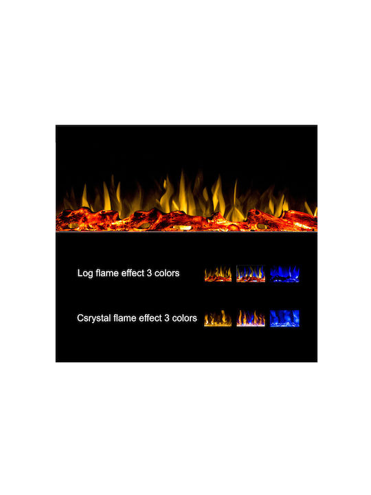 Hitense Wall Mounted Electric Fireplace 1600W 114.3x14cm Black
