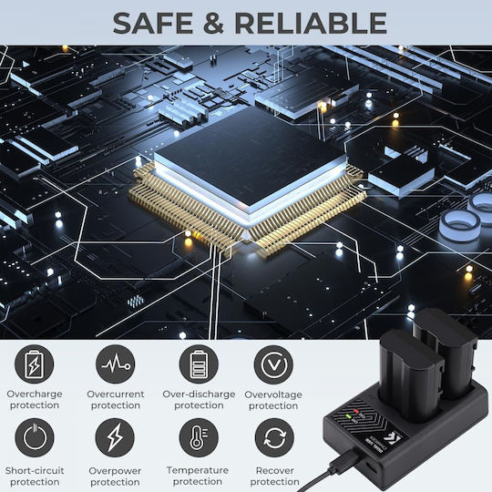 K&F Concept Double Battery Charger Compatible with Nikon
