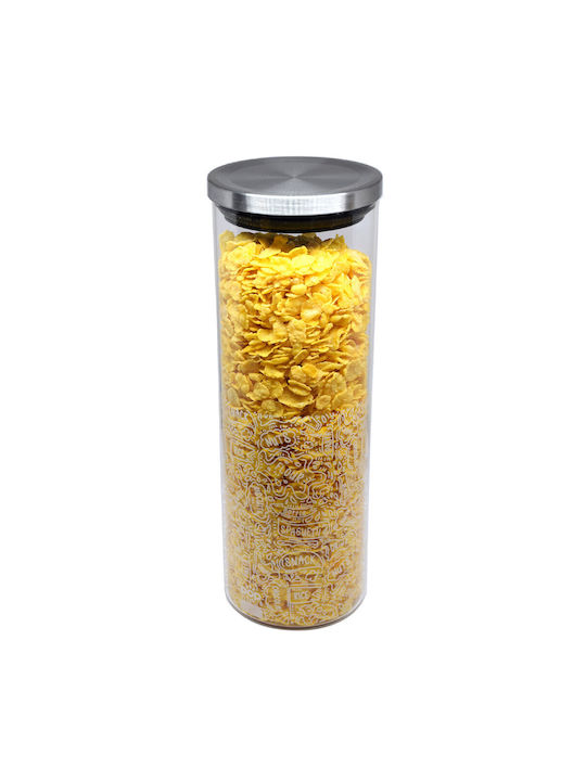 Borcan de Sticlă Borosilicat pentru Zahăr Cafea Ceai Condimente cu Capac Ermetic 1.9l