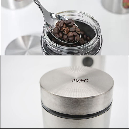 Metallisches Pufo Geschmack Lebensmittelglas Zucker Kaffee Tee Gewürze mit Deckel 1,8l