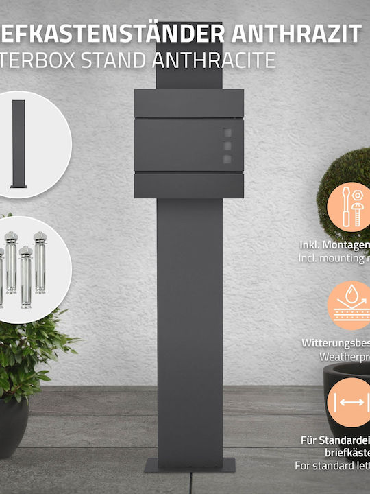 ML-Design Γραμματοκιβώτιο Inox σε Γκρι Χρώμα