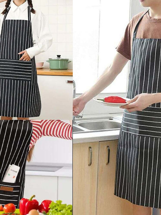 Simple Puffy Kitchen Apron Cooking Apron Universal Size Black