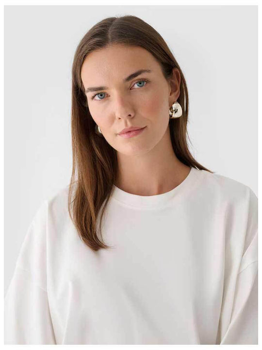 Women's Blouse Cotton Short Sleeve Ecru