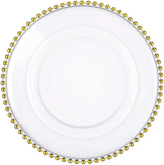 Elegante Große Kunststoffplatte Pufo Sanft Gold Desserts Vorspeisen 31 Cm