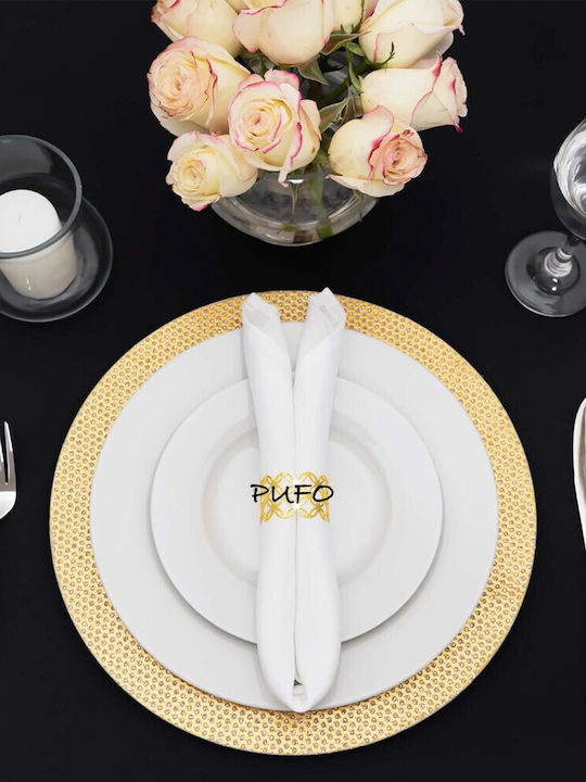 Elegante Glas Servierplatte Pufo Luxusdesserts Vorspeisen 31 cm Gold