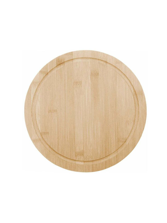 Runder Bambus Holz Servierplatte Für Essen Vorspeisen Desserts Pizza 28 cm Braune