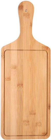 Bamboo Wood Serving Platter Handle Food Appetizers Pizza 34 X 14 Cm Brown