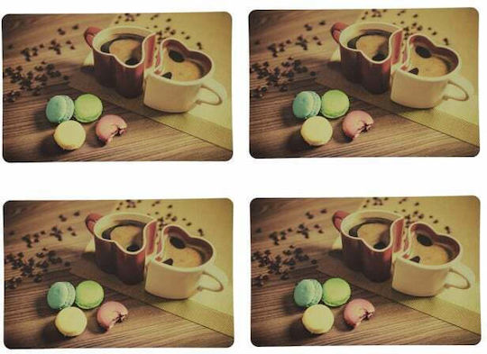 Fluffy Plate Support Set Serving Meals Sweet Love Design 4 Pieces 43 X 28 Cm Fluffy Plate Support Set Serving Meals Sweet Love Design 4 Pieces 43 X 28 Cm